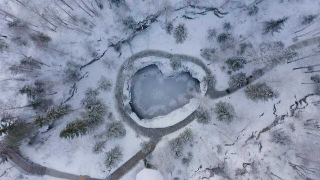 beautiful view of the ruskela mountain park. republic of karelia