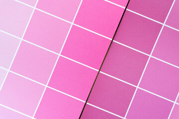 vivid pink and dull pink paper pad sheets with paint-chip design