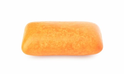 One tasty orange chewing gum isolated on white