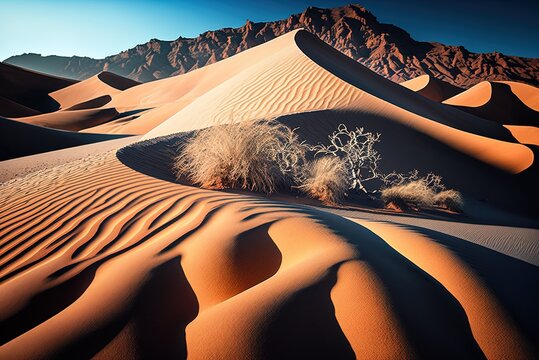 Death Valley san pedro de atacama chile sand dunes, vertical shot Generative AI