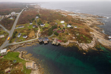 Aerial view of Peggy's Cove bay