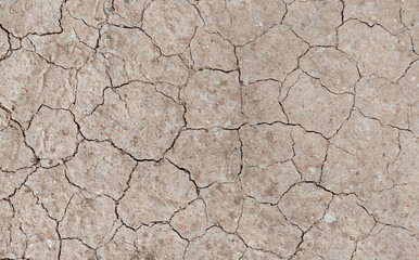 Cracked ground background in the top view for graphic design or wallpaper