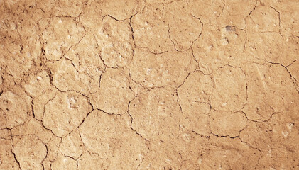 Cracked ground background in the top view for graphic design or wallpaper