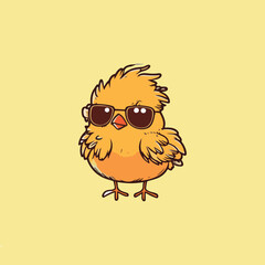 cute chicks wearing sunglasses in isolated