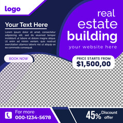 Real estate social media post bundle design, Modern Real Estate social media post Template, Real estate social media post web banner template design
