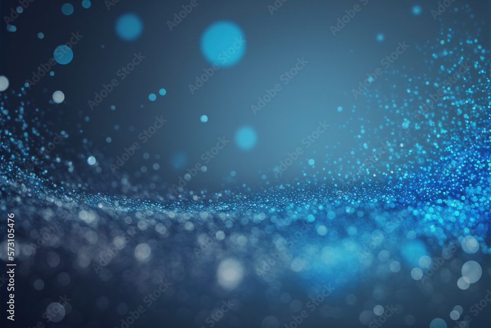 Poster blue technology abstract background with floating 3d particles texture . admirable generative ai ima