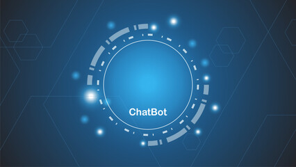 Fototapeta premium chatbot Ai artificial intelligence technology hitech concept. chatbot application smart bot, open Ai, line, technology Abstract, vector. design for chatting, web banner, background, transformation.