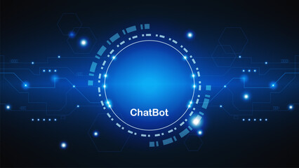 chatbot Ai artificial intelligence technology hitech concept. chatbot application smart bot, open Ai, line, technology Abstract, vector. design for chatting, web banner, background, transformation.