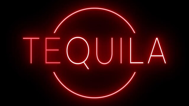 Flickering red retro neon sign glowing against a black background
 
