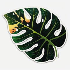 monstera leaf sticker 
