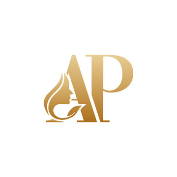 Initial AP face beauty logo design templates