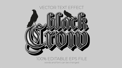 black crow editable text effect style, EPS editable text effect