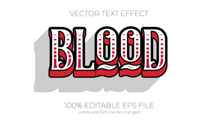 Blood editable text effect style, EPS editable text effect
