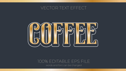 Coffee editable text effect style, EPS editable text effect