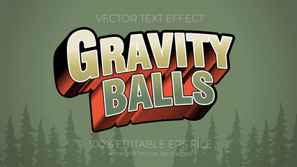 gravity balls text effect style, EPS editable text effect