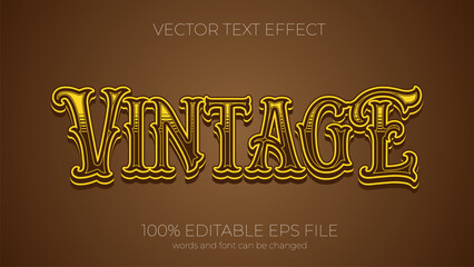 vintage editable text effect style, EPS editable text effect