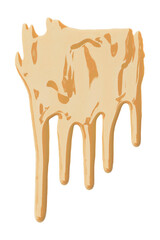 Apricot orange color with pigments flowing down. Isolated on transparent background.