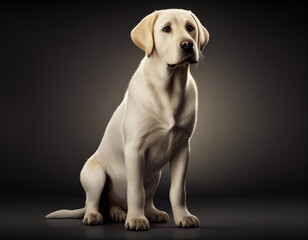 Obraz na płótnie Canvas Labrador Retriever White Dog Studio White Background