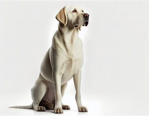 Obraz na płótnie Canvas Labrador Retriever Dog Sitting in Studio White Background