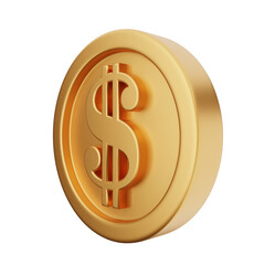 3d coin dollar render