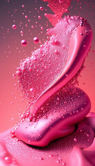 Glittery Pink Goo 3D Shiny Bubbles Splash Generative AI