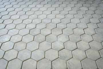 gray stone hexagon floor texture background, exterior design construction industry