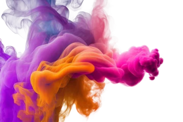 Fototapeten colorful smoke isolate on white background, image ai midjourney generated © Black Pig