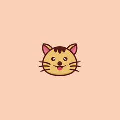 cute cat concept logo design