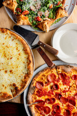 Pizza. Cheese Pizza. Traditional New York City style margarita pizza pie with a thin homemade crispy crust, tomato, garlic, marinara sauce topped with buffalo mozzarella cheese and fresh basil leaves.