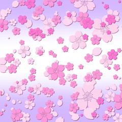 Obraz na płótnie Canvas 桜の花の壁紙、ピンク色の花の背景イラスト、満開の桜の花模様、ピンク色の花模様、桜吹雪の背景イラスト