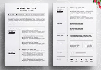 White Modern Resume Design Template
