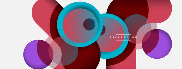 Circle and round shapes abstract background. Vector illustration for wallpaper banner background or landing page