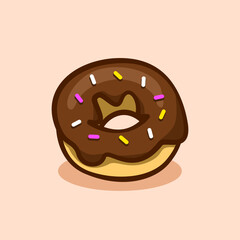 meses sprinkled donut illustration concept in cartoon style