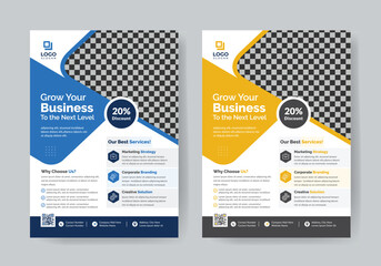 Corporate Poster Business Flyer Corporate Flyer Template Geometric shape Flyer Circle Abstract Colorful concepts IT Company flyer, corporate banners, and leaflets. Graphic design layout with triangle