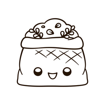 cute bag of seeds smiling clip art preview
