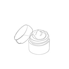 continuous line drawing beauty cream product illustration vector