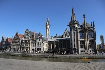 The Graslei in the old town of Ghent, Belgium