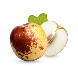 Fresh Jujube with leaves isolated on white background