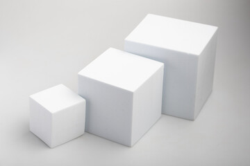Square white product display for product advertising