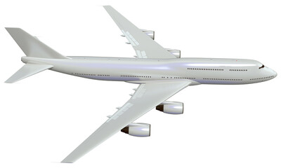 Aircraft 3D rendering airplane on white background