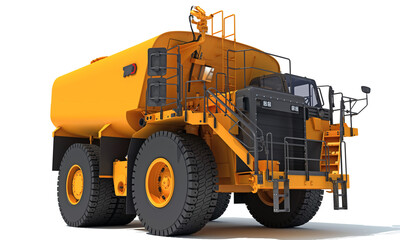 Off Highway Water Truck 3D rendering on white background