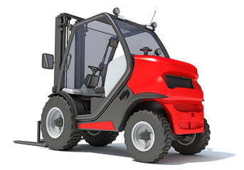 Telescopic Wheel Loader 3D rendering on white background