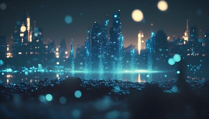 city, future, night, futuristic, building, background, cyberpunk, street, scene, light, digital, cyber, modern, dark, urban, illustration, landscape, skyline, blue, technology, construction, architect