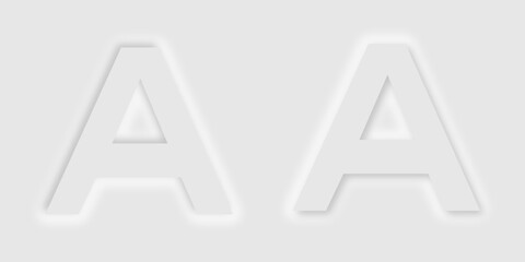 アルファベット　ニューモーフィズム　文字　アイコン