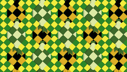 Islamic vector pattern ketupat symbol of traditional food from Indonesia