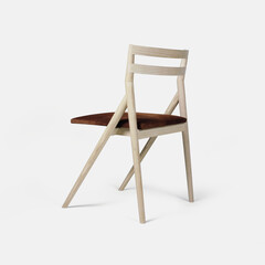 Light color wooden chair, home wooden furniture