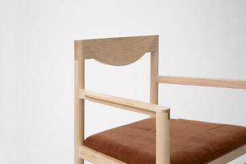 Wooden sitting chair, chair and cushion for house interior