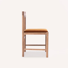 Fototapeta premium Wooden sitting chair, chair and cushion for house interior