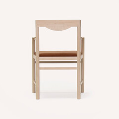 Wooden sitting chair, chair and cushion for house interior