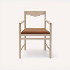 Wooden sitting chair, chair and cushion for house interior
